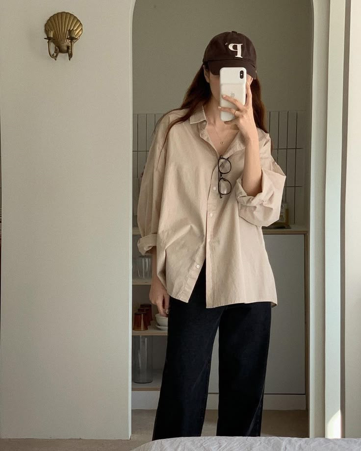 Skin Button Down With Black Flapper Trouser Cordset