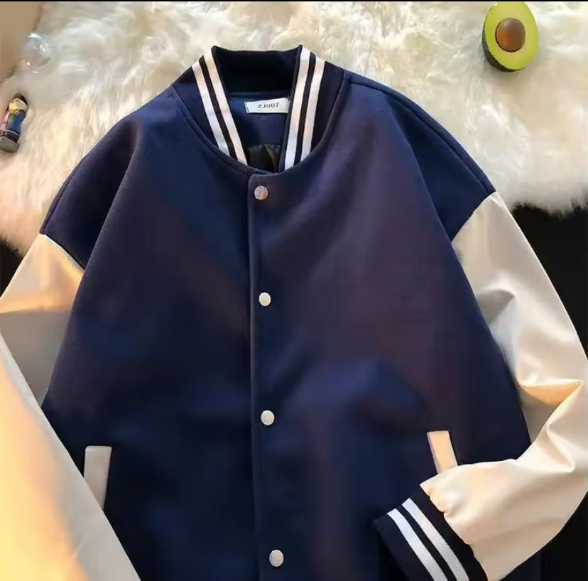 Navy blue varesity jacket