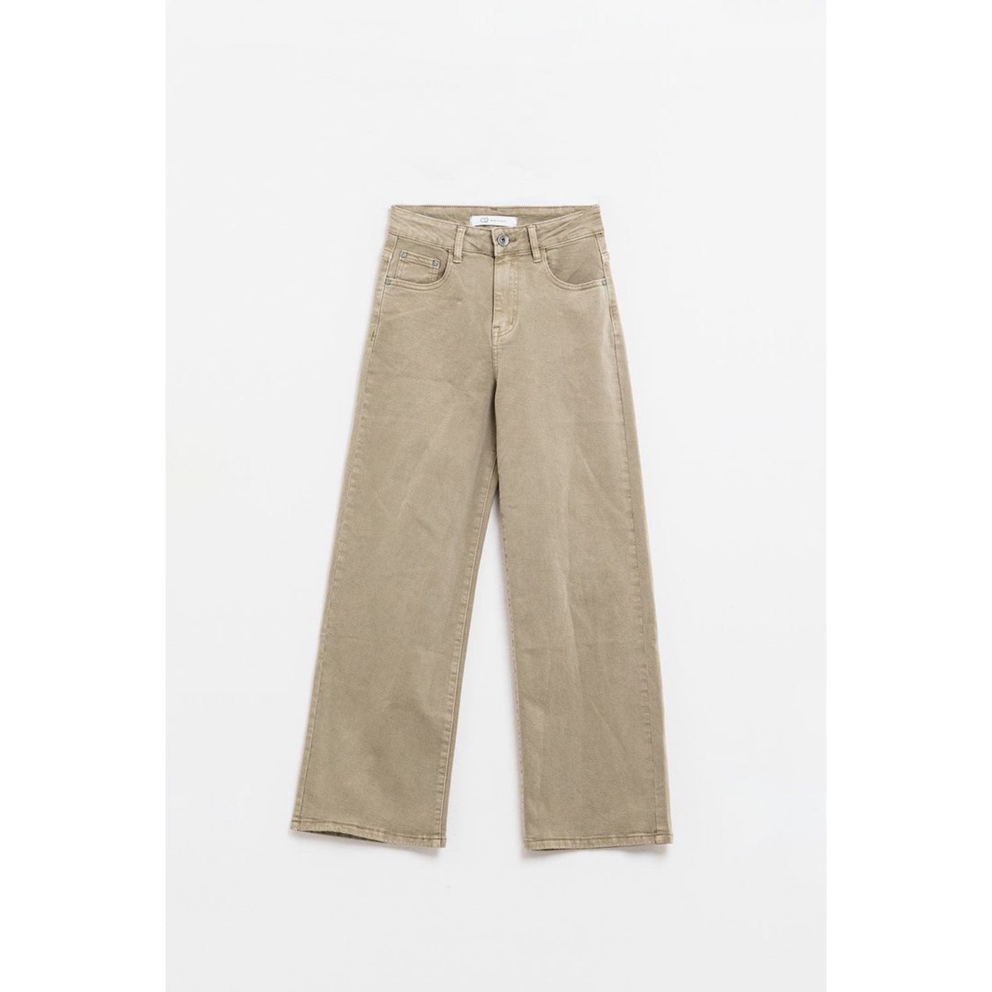 Beige wide leg jeans