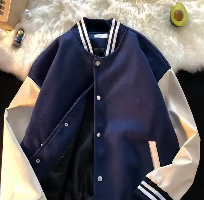 Navy blue varesity jacket