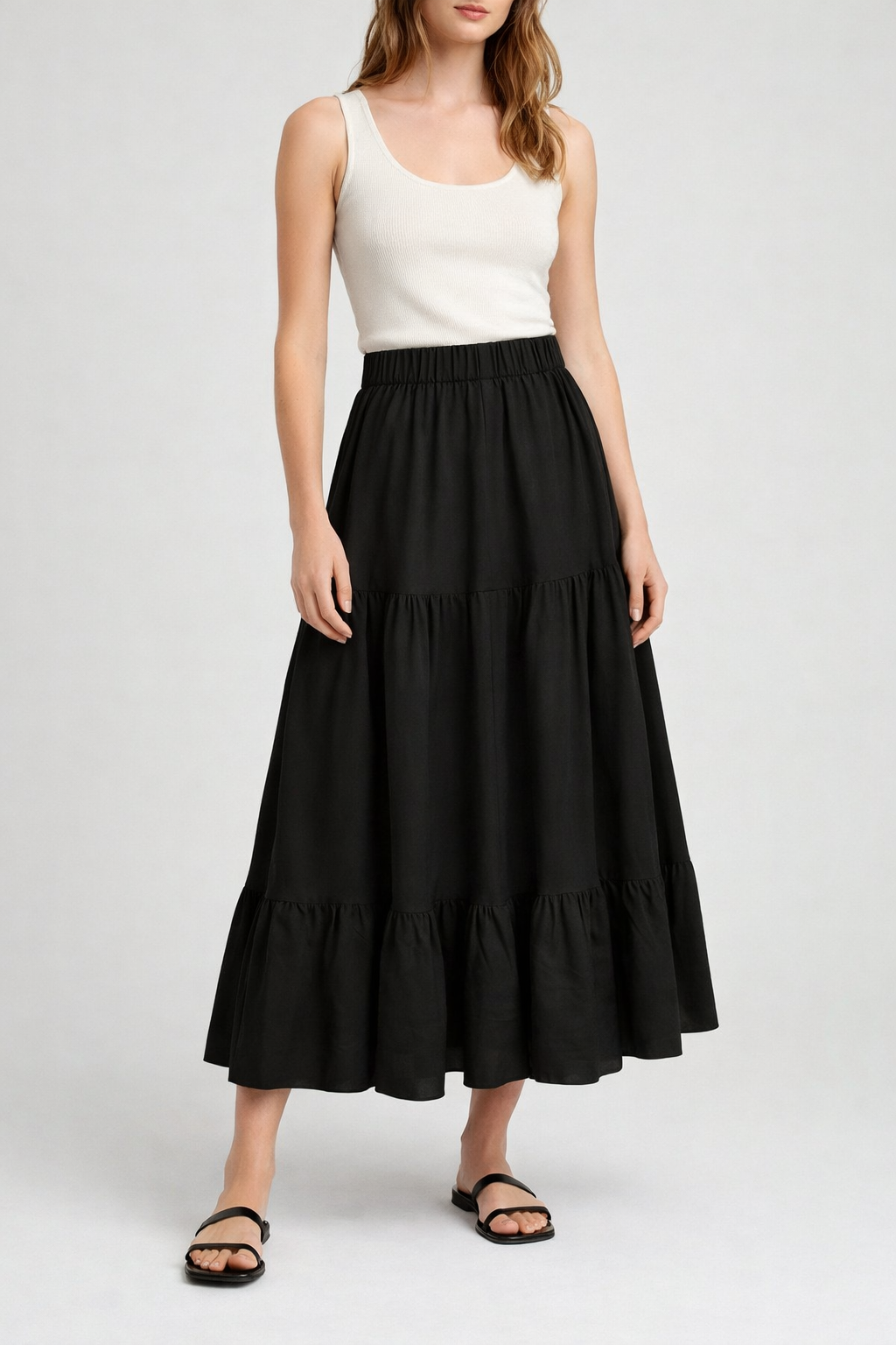 Black Three-Tier Skirt