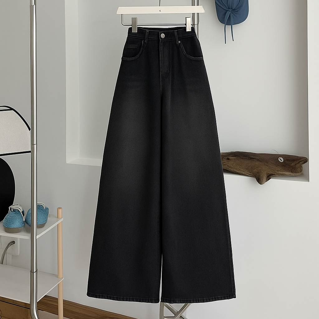 Black wide leg jeans