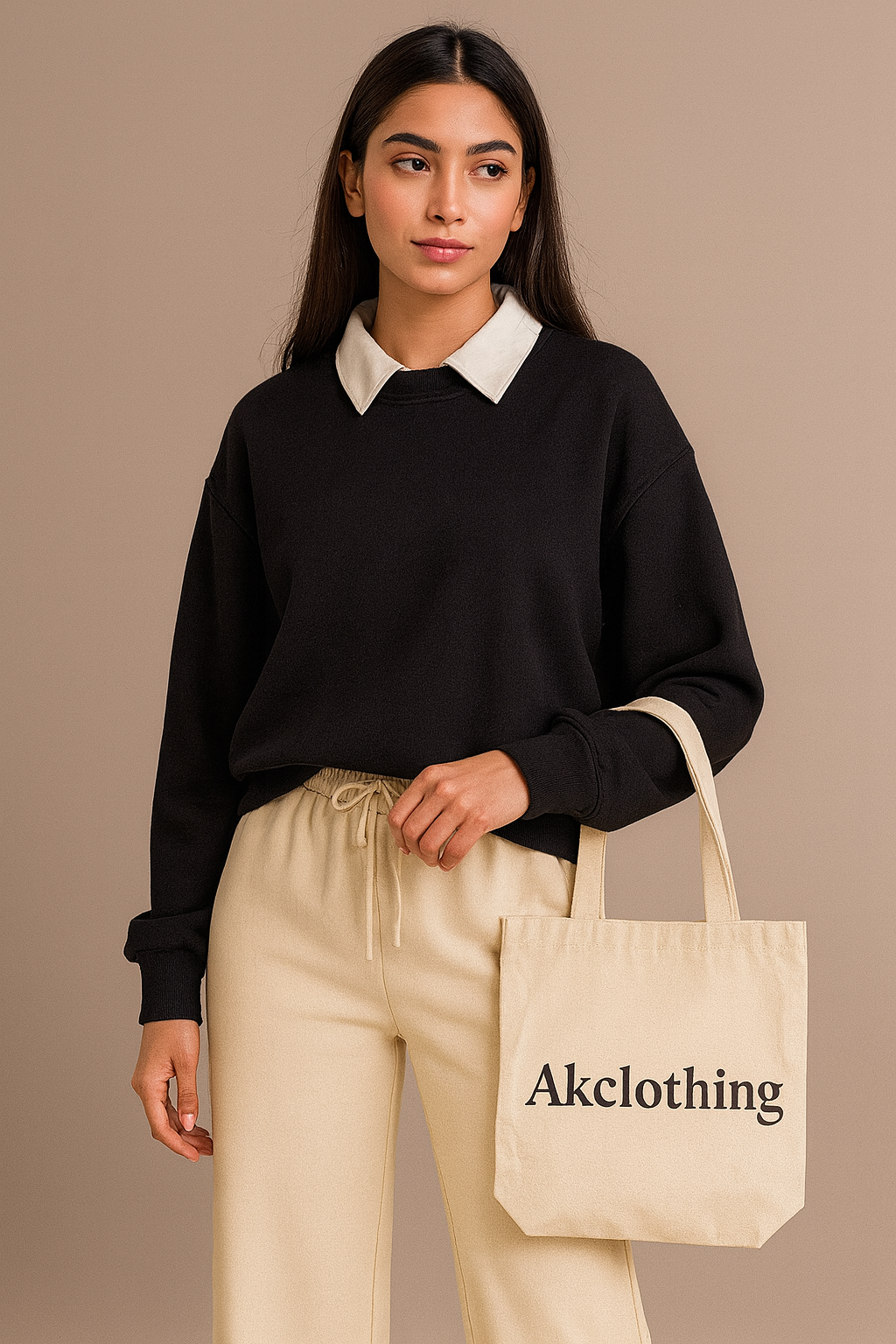 Collar Sweatshirt Cordset