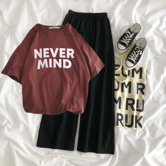 Never mind maroon black flapper summer tracksuit