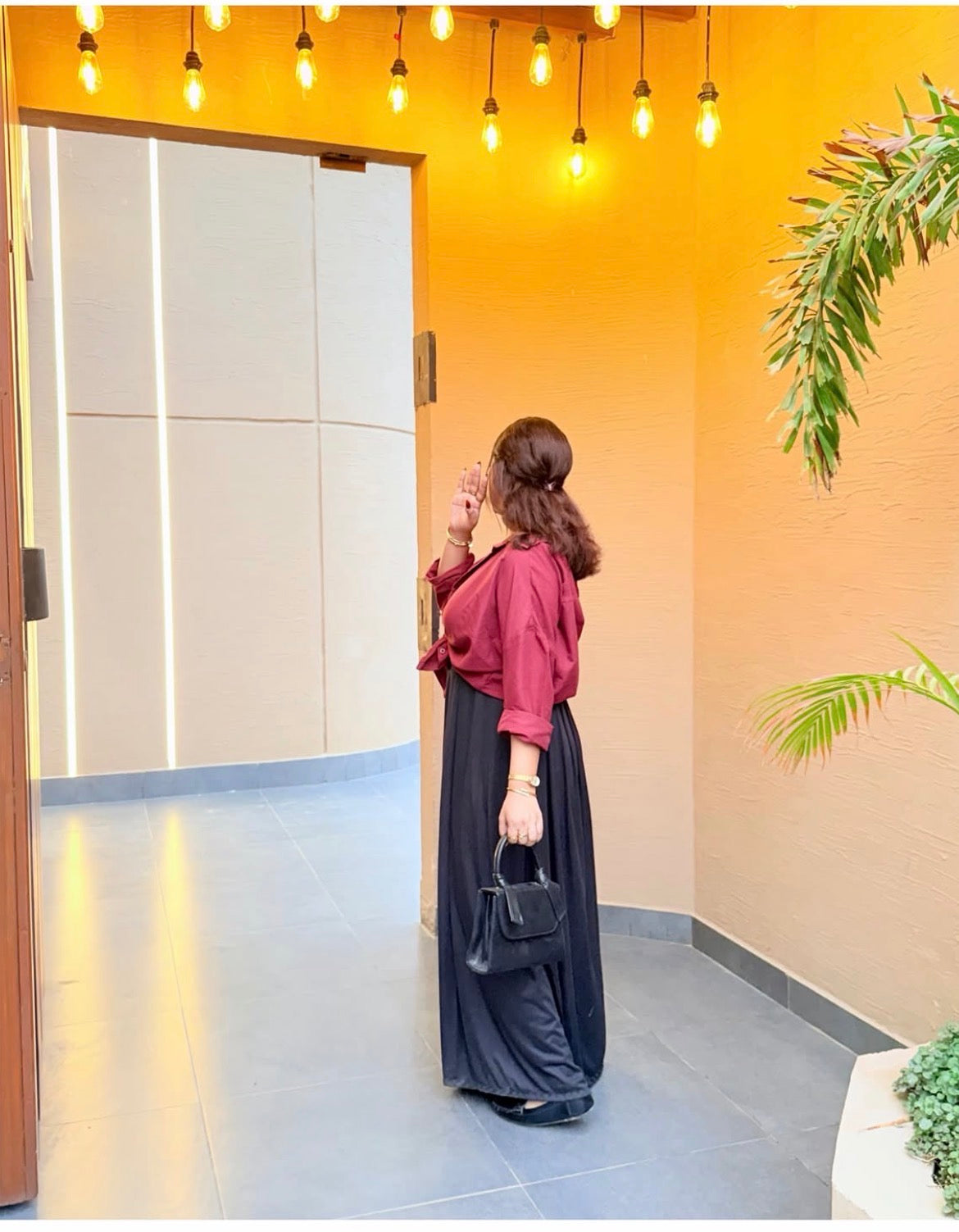 Pack of 2 of Maroon Button down with  Black Skirt