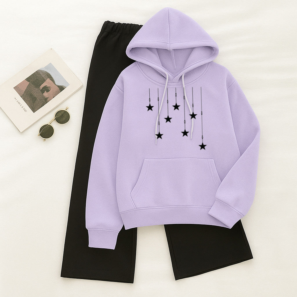 Stars Lilac Black Flapper Tracksuit