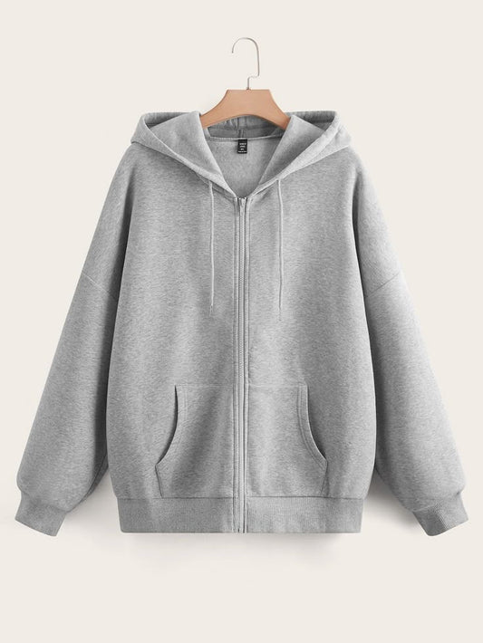 Grey Zipper Hoodie – Classic Cozy Style