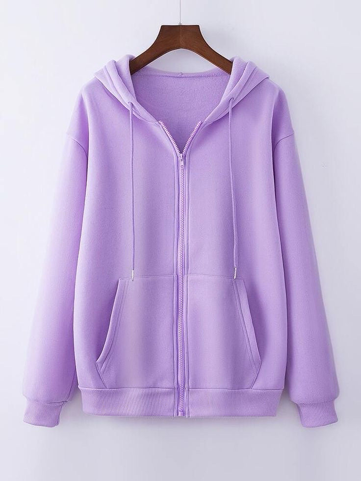 Lilac zipper hoodie – Classic Cozy Style