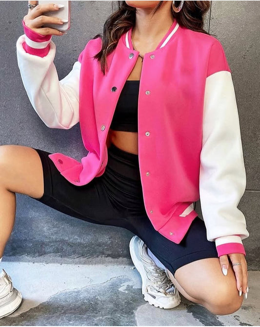 Pink varesity jacket