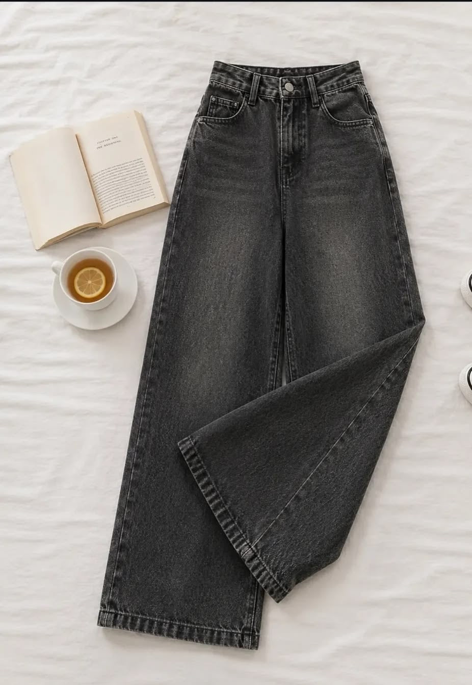 Shaded Charcoal Wide leg jeans