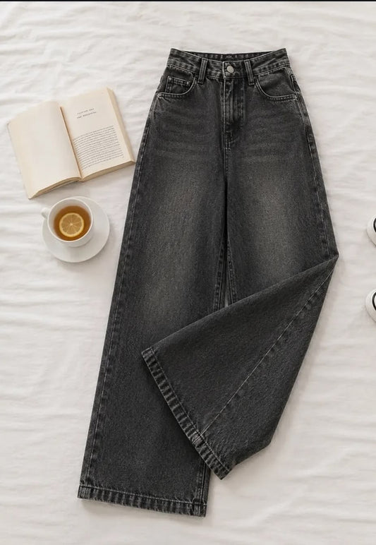 Shaded Charcoal Wide leg jeans