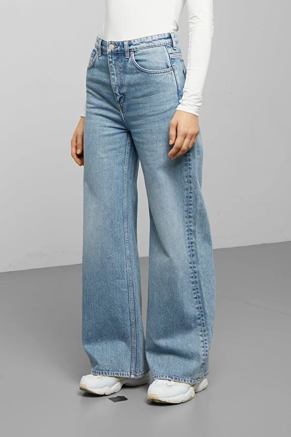 Sky blue wide leg jeans