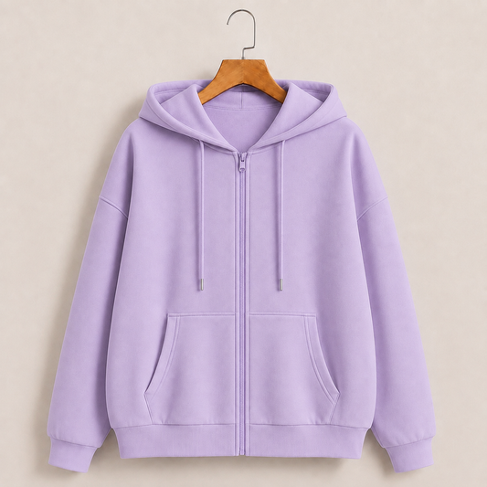 Lilac Zipper Hoodie