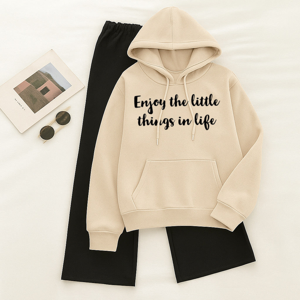 Enjoy the little thing Skin hoodie Black Flapper Tracksuit