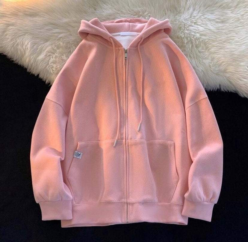 Pink Zip-Up Hoodie