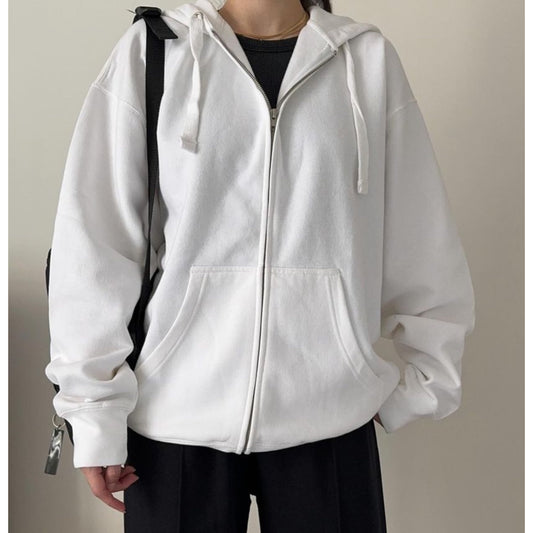 Zip-Up Hoodie white