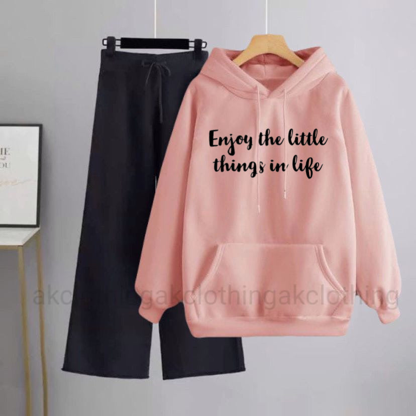 Pink Hoodie Little Thing Black Flapper Tracksuit