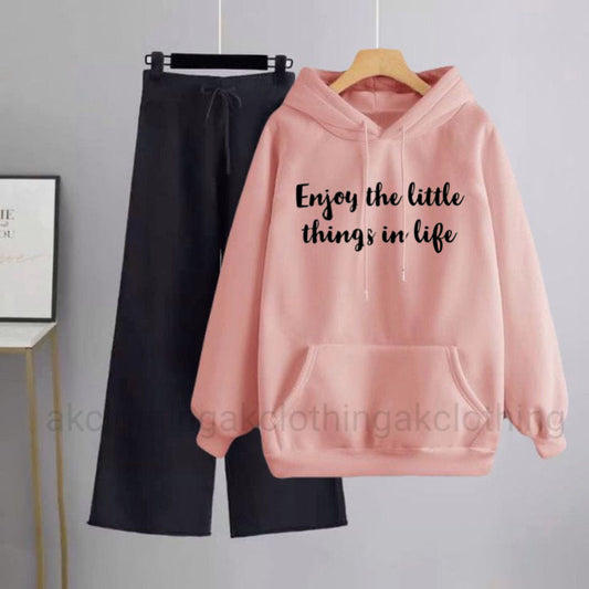 Pink Hoodie Little Thing Black Flapper Tracksuit