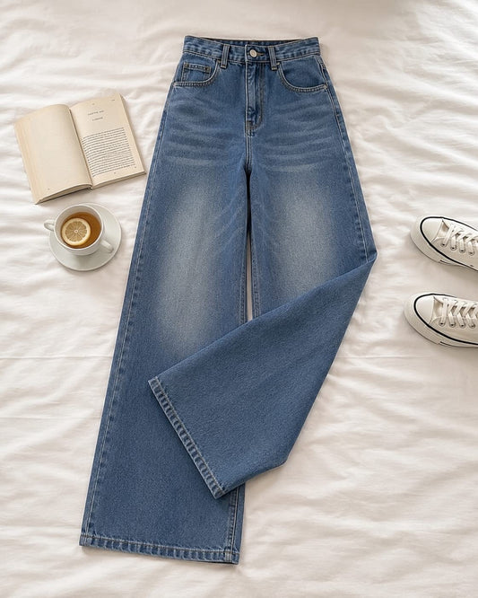Shaded Sky blue Wide leg jeans