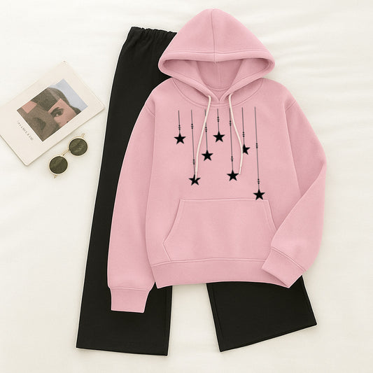 Stars pink Black Flapper Tracksuit