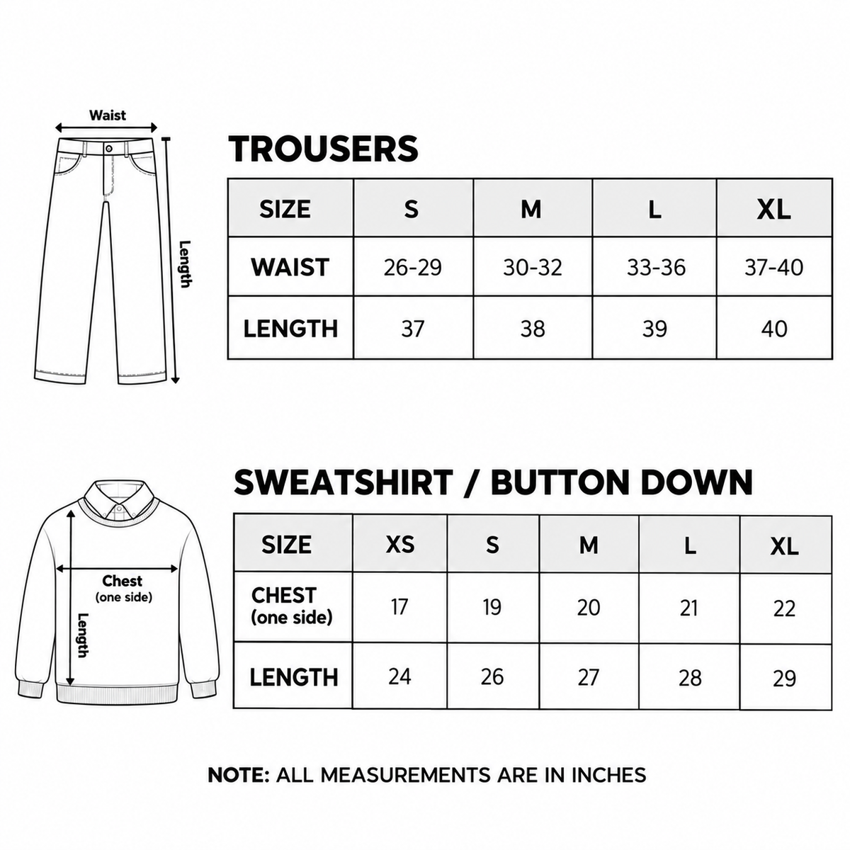 3-Piece Beige Sweatshirt, Button Down Shirt & Black Flapper Trouser Set