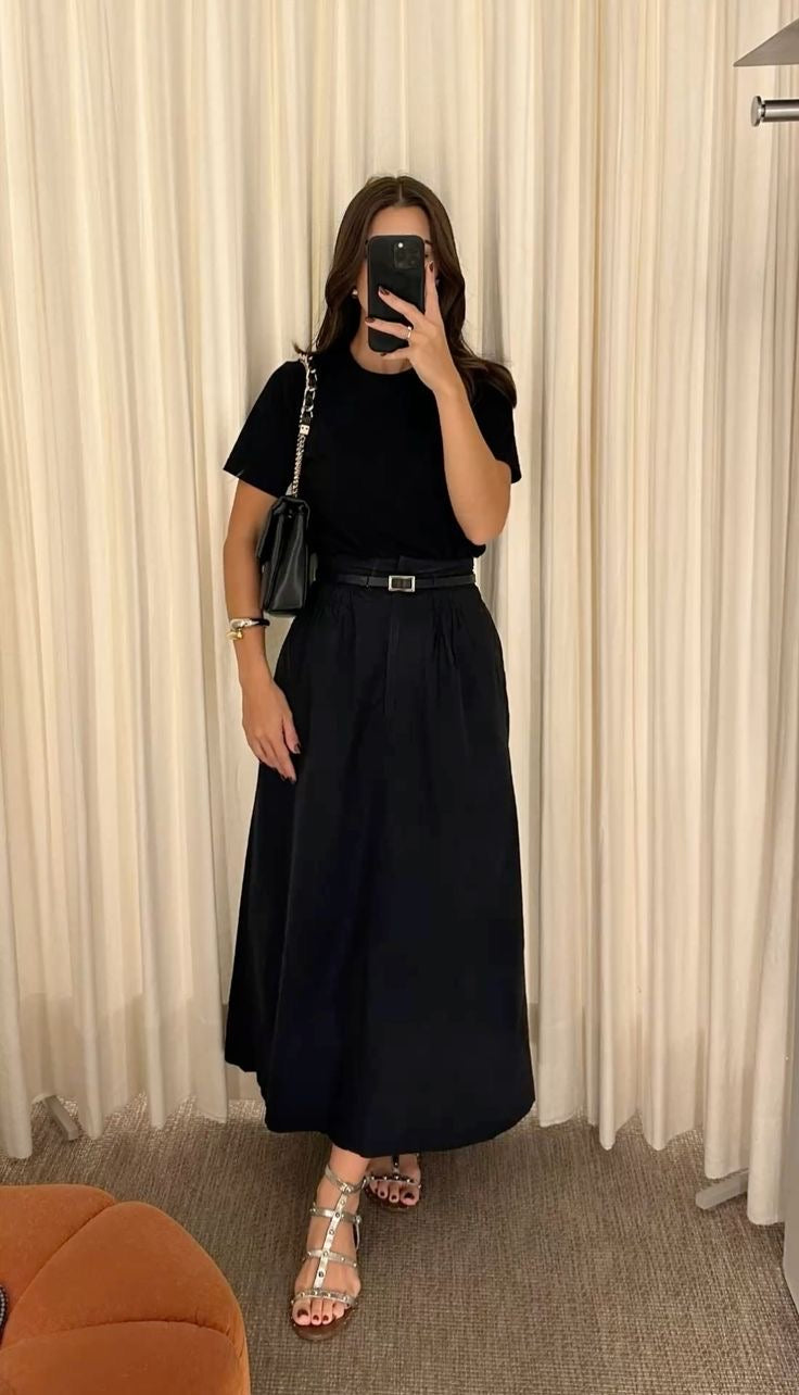 Pack of 2 Black  Skirt With Tshirt Top