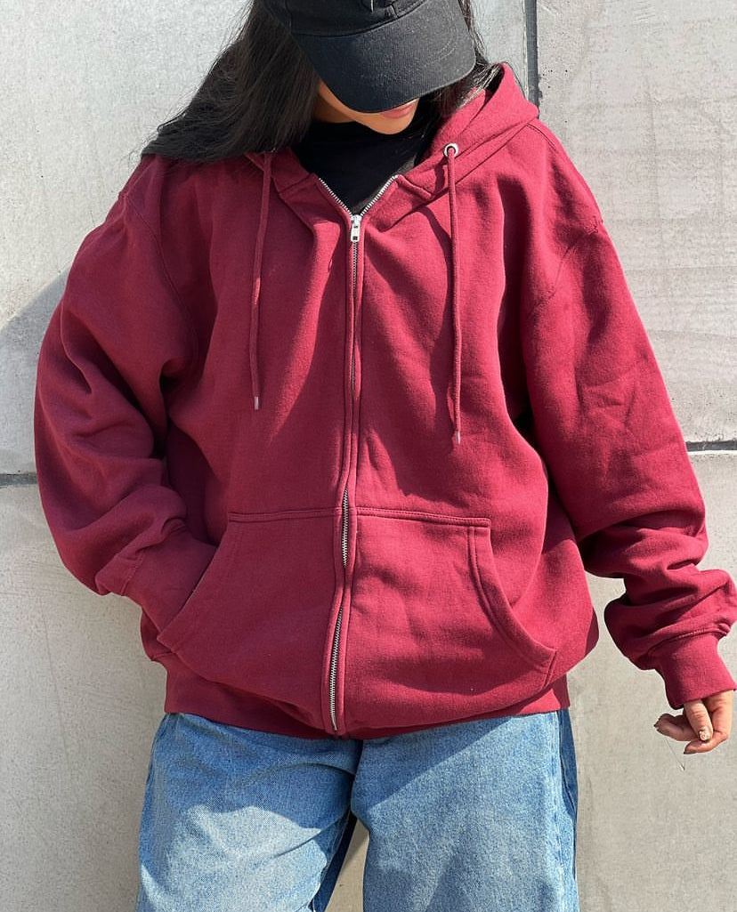 Zip-up hoodie Maroon