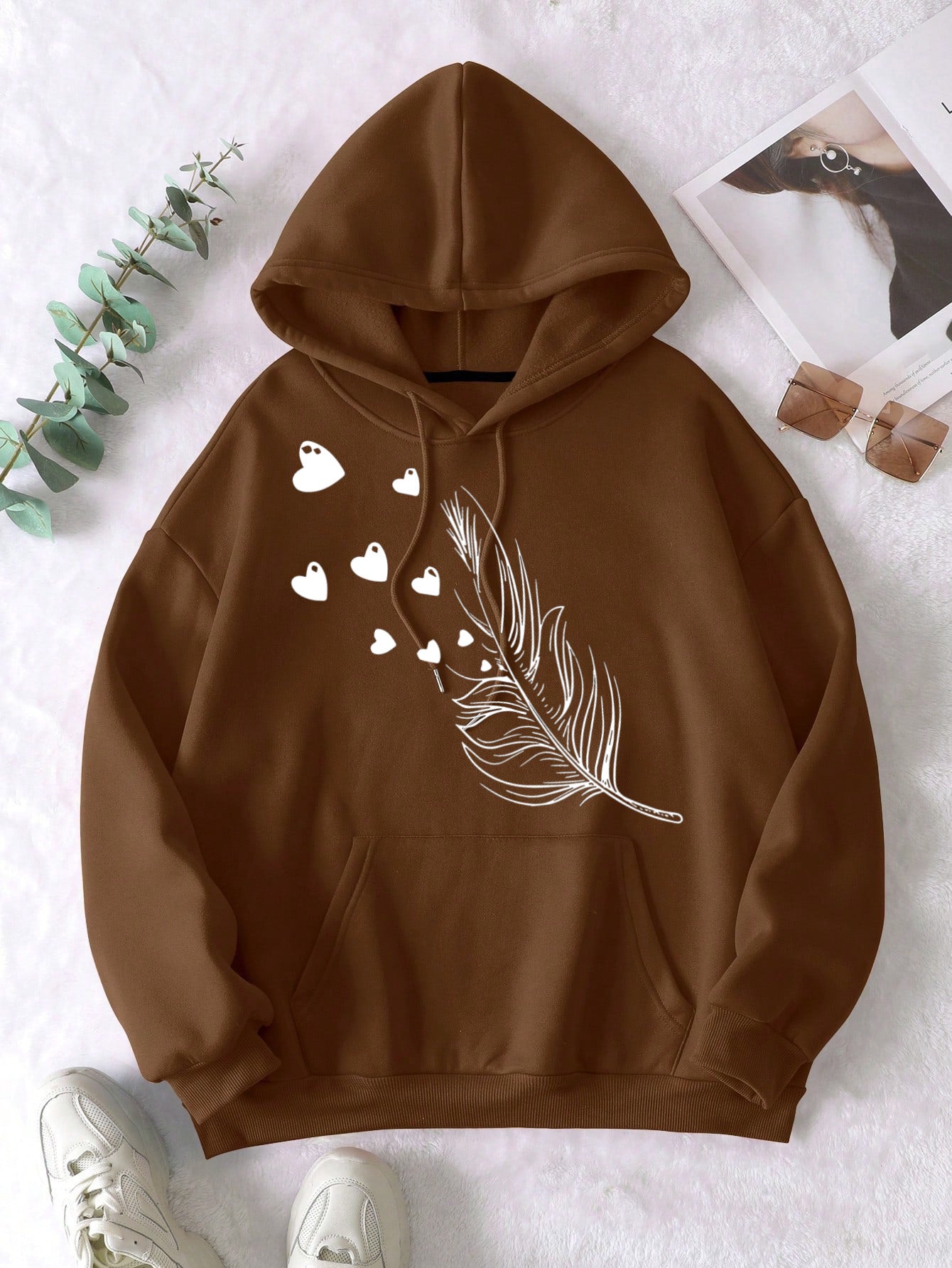 Hoodie feather leaf