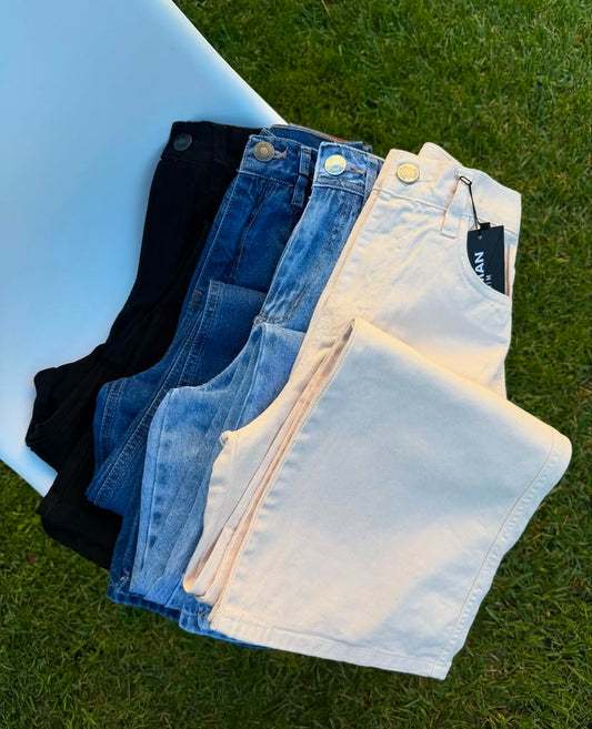 Pack of 4 wide leg jeans