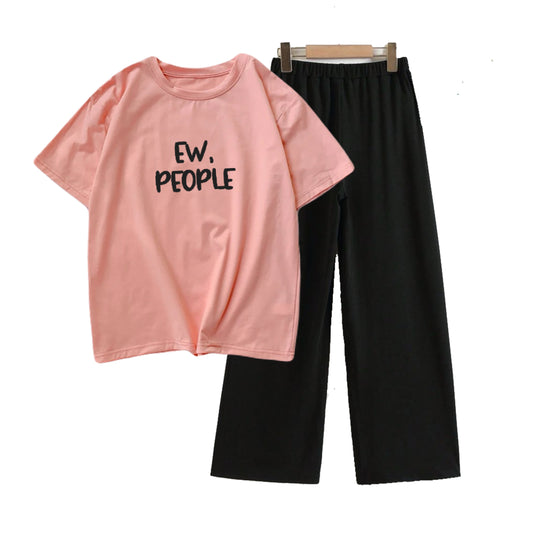 Ew people pink black flapper summer tracksuit