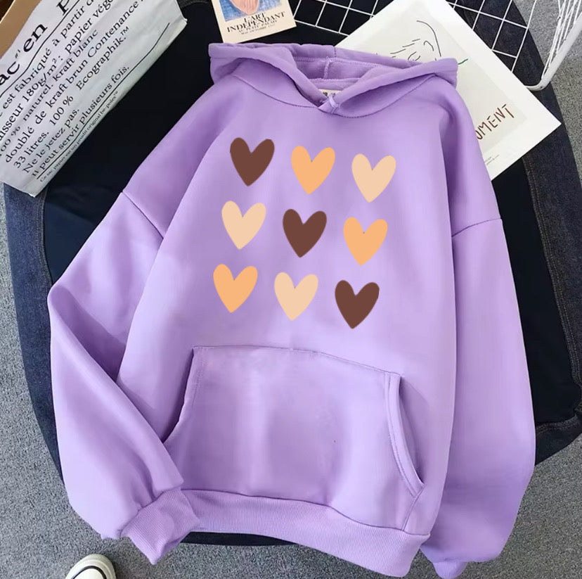 Hoodie multi hearts