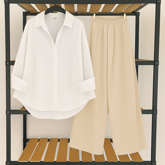 White button down with skin Flapper Trouser