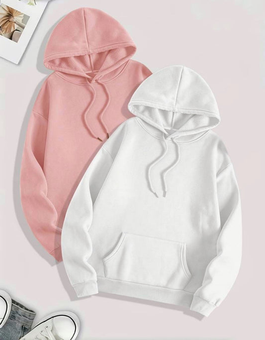 Pack of 2 hoodies pink / white