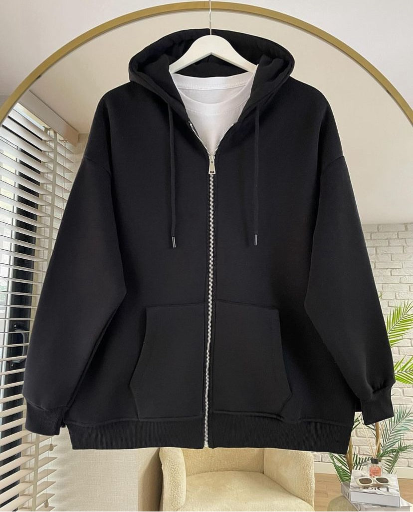 Zip-Up Hoodie Black