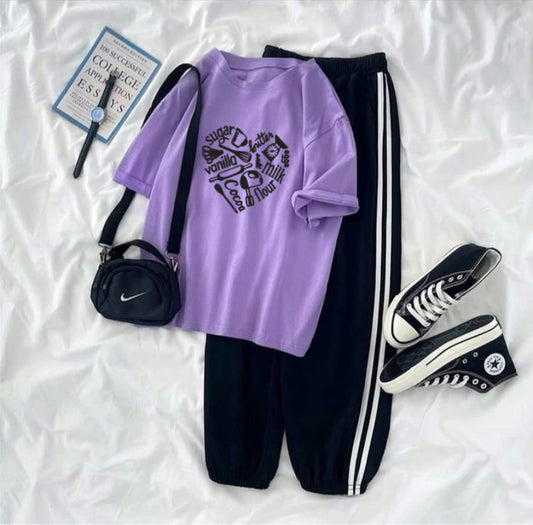 Kitchen heart summer lilac strip Trouser Tracksuit