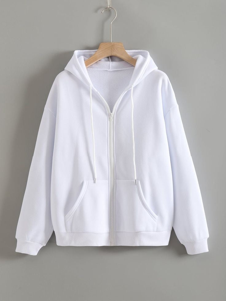 White Zipper Hoodie – Classic Cozy Style