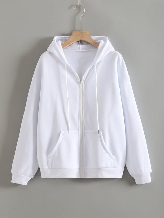 White Zipper Hoodie – Classic Cozy Style