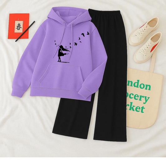 Girl bird Lilac Black Flapper Tracksuit