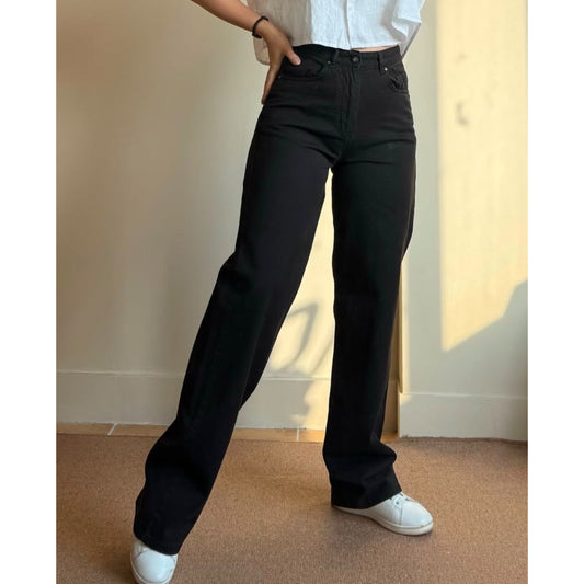 Black wide leg jeans
