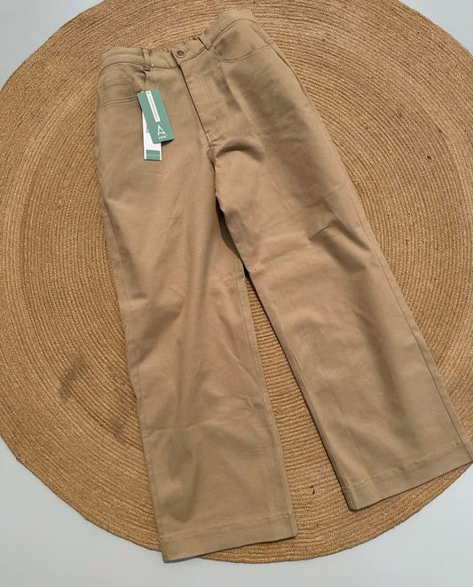 Beige wide leg jeans