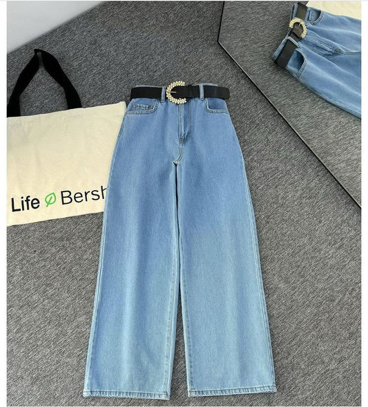 Baggy ice blue wide leg jeans