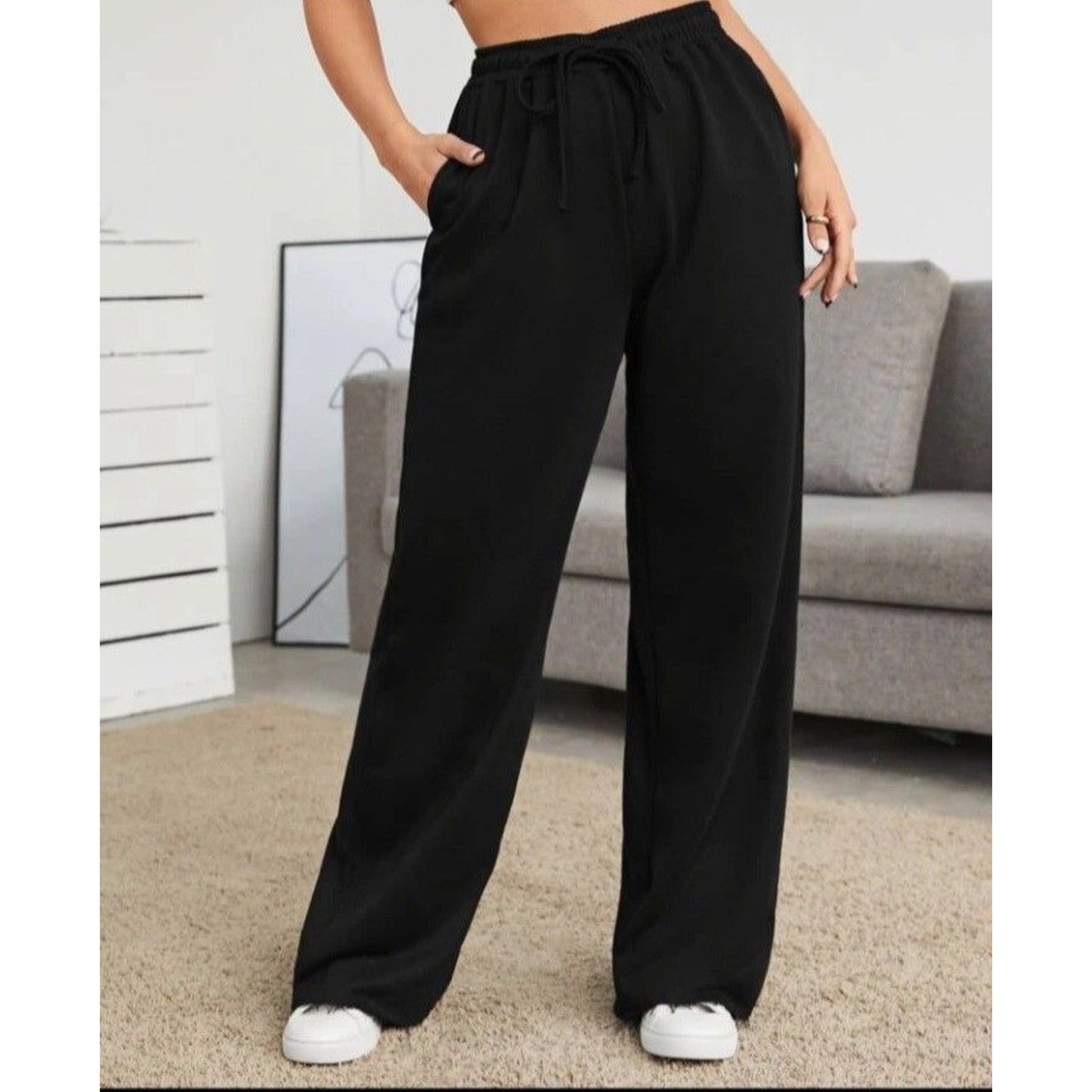 Black wide leg Flapper Trouser