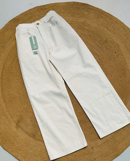 White wide leg jeans