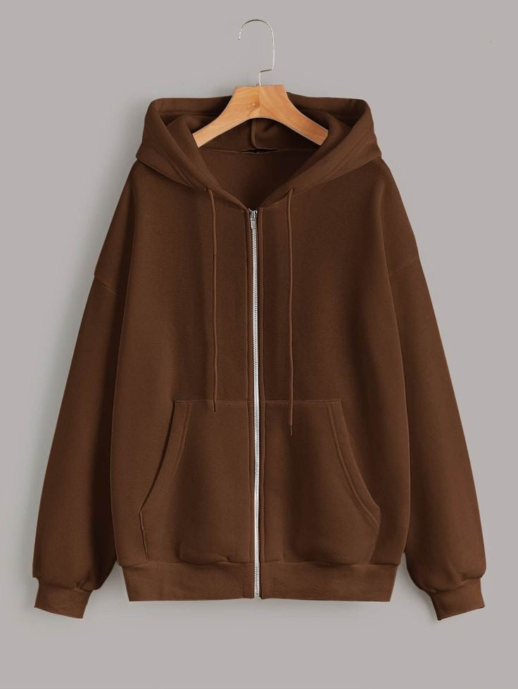 Zip-Up Hoodie Brown