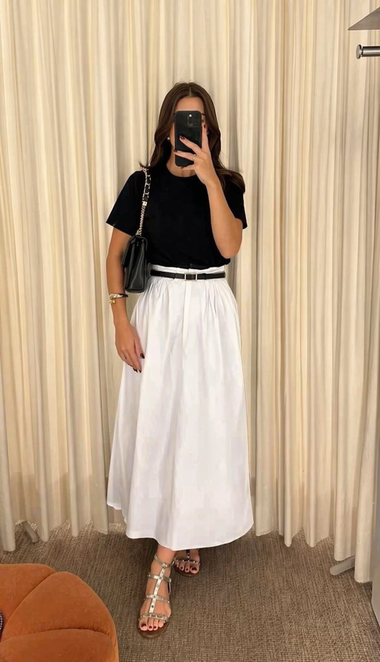 Pack of 2 White  Skirt With Tshirt Top