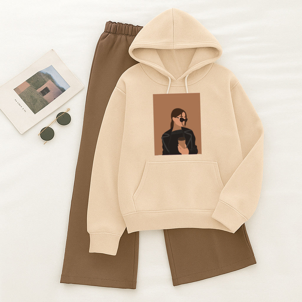 Coffee girl Skin Brown Flapper Tracksuit