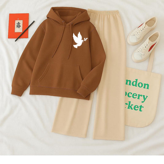 Bird p Brown Beige Flapper Tracksuit