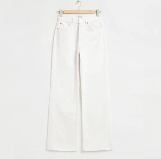 White wide leg jeans