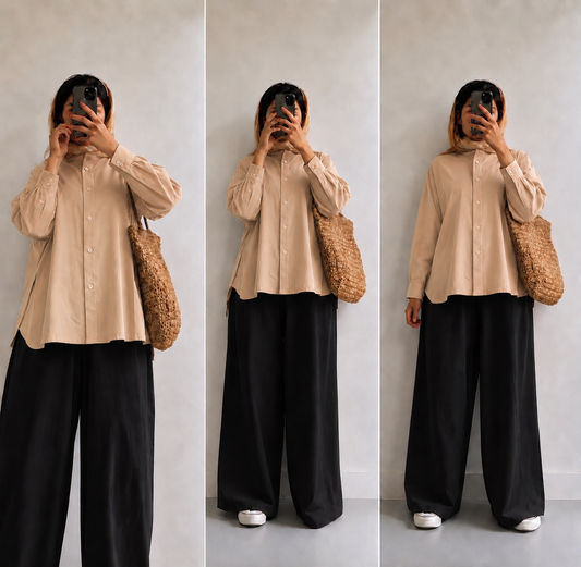 Skin button down with  Black Flapper Cordset