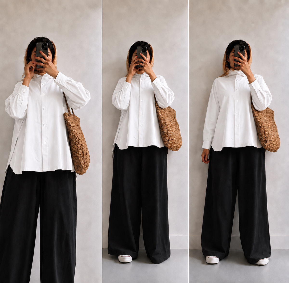 White button down with  Black Flapper Cordset